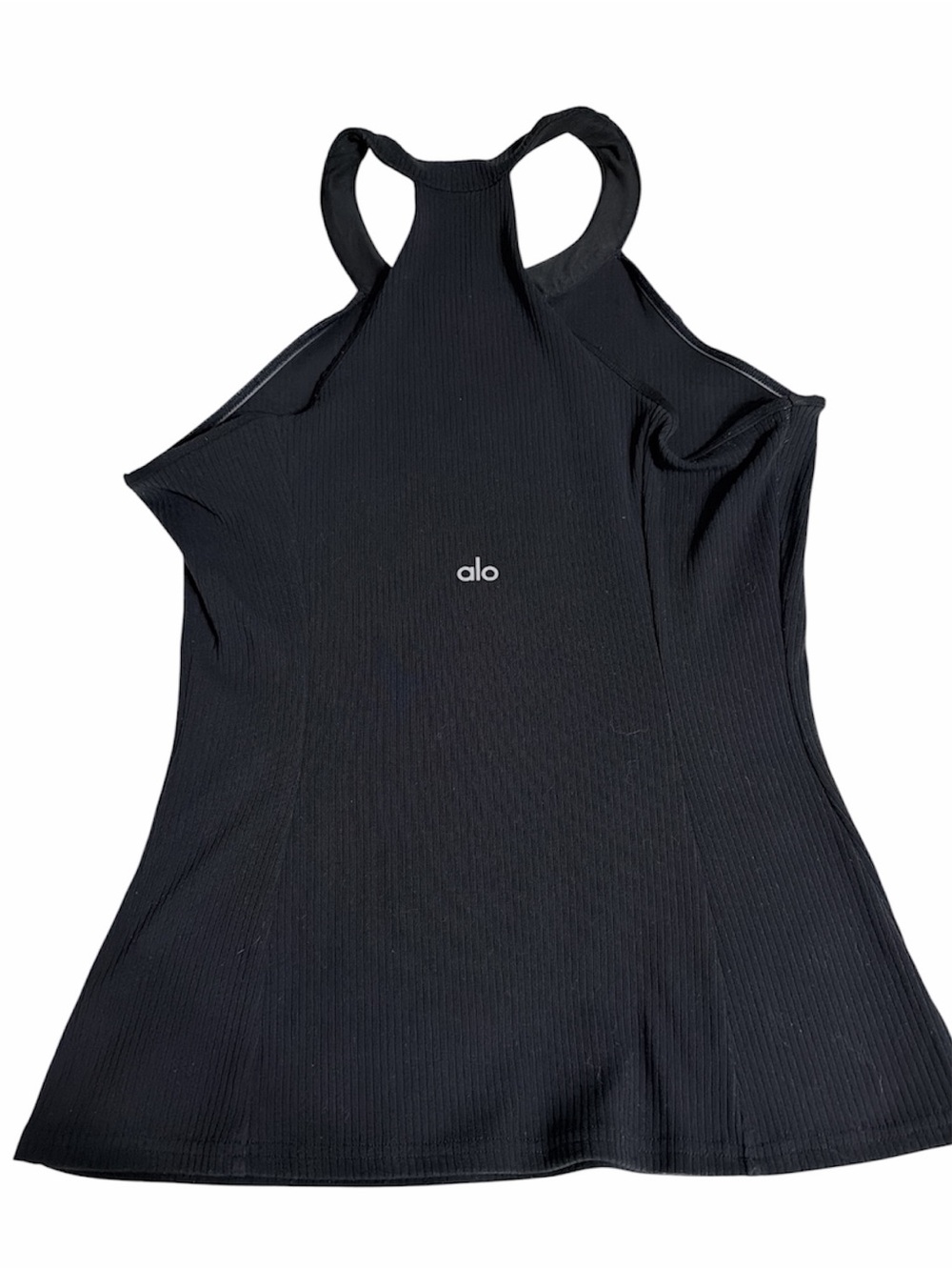 Alo Ribbed Insight High-Neck Tank top - Black - Picture 1 of 3
